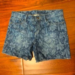 LOFT floral denim shorts